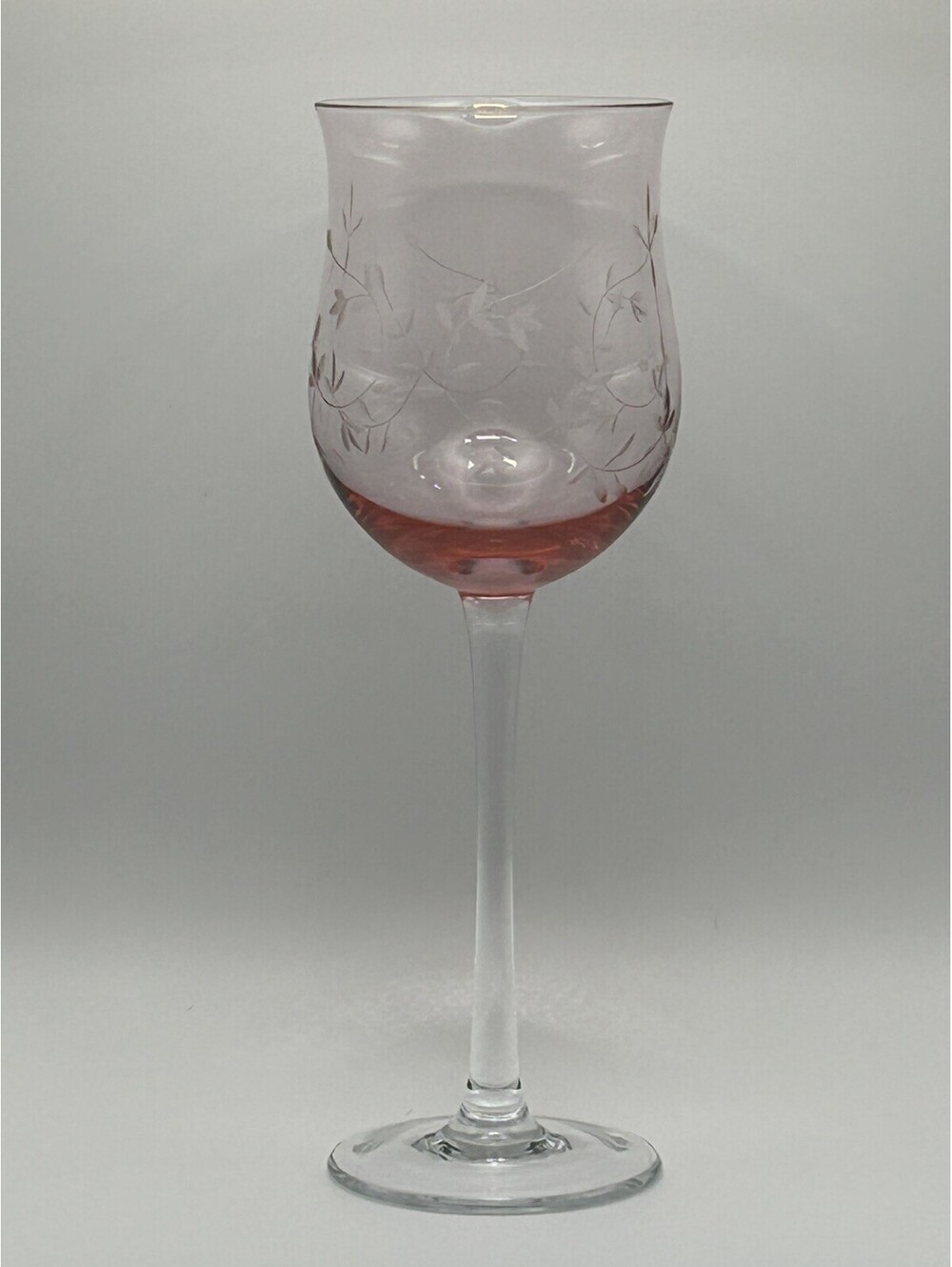 Vintage Lenox Heather Pink Crystal Wine Glass Tulip Discontinued 1980’s